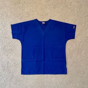Cherokee Workwear Scrub Top, Small, Royal Blue